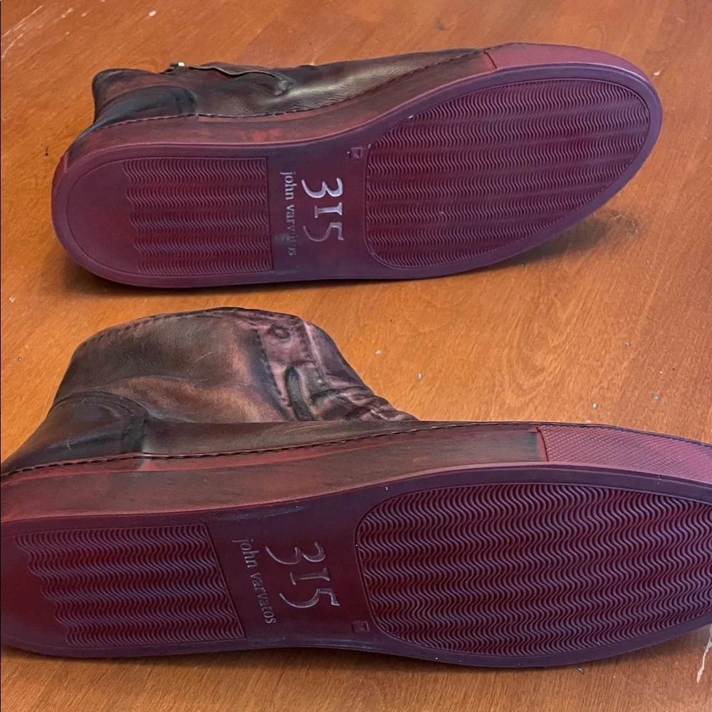 John Varvatos 315 Men’s Leather Side Zip Boots, Size 11 (Reddish Brown) - Picture 8 of 8